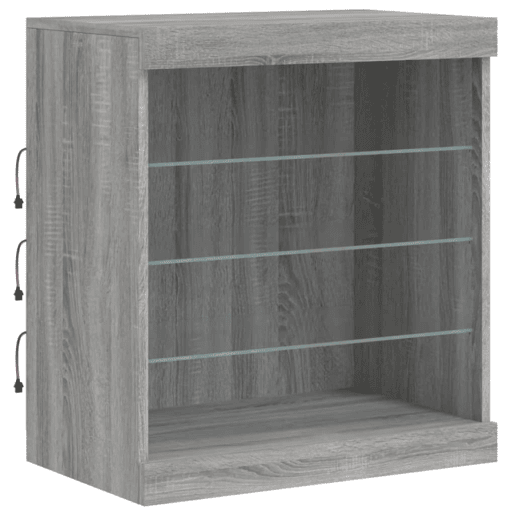 vidaXL Aparador com luzes LED 181,5x37x67 cm cinzento sonoma vidaXL Aparador com luzes LED 181,5x37x67 cm cinzento sonoma