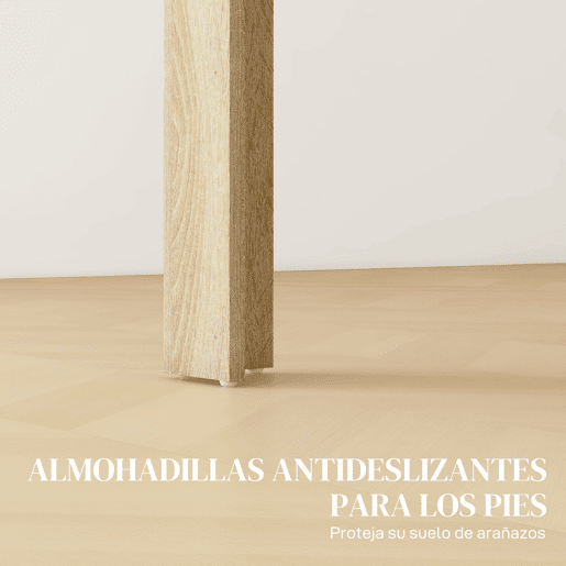 HOMCOM Mesa de Jantar Moderna Mesa para Sala Retangular para 4-6 Pessoas Carga 100 kg 140x89,5x75 cm Branco e Carvalho