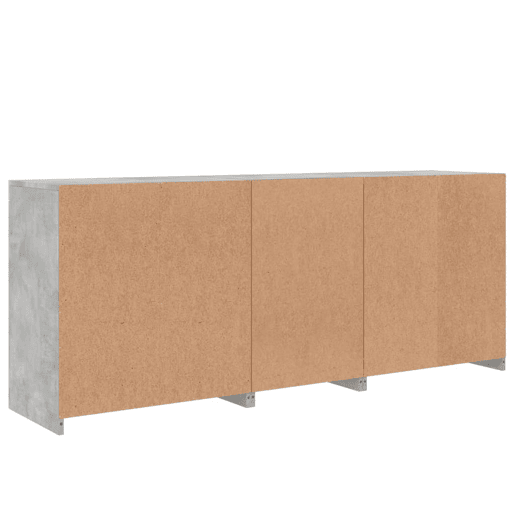 vidaXL Aparador com luzes LED 181,5x37x67 cm cinzento cimento
