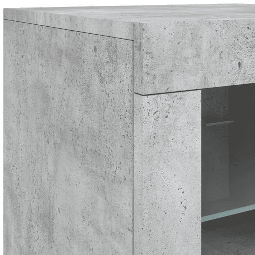 vidaXL Aparador com luzes LED 181,5x37x67 cm cinzento cimento