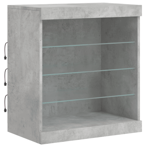 vidaXL Aparador com luzes LED 181,5x37x67 cm cinzento cimento
