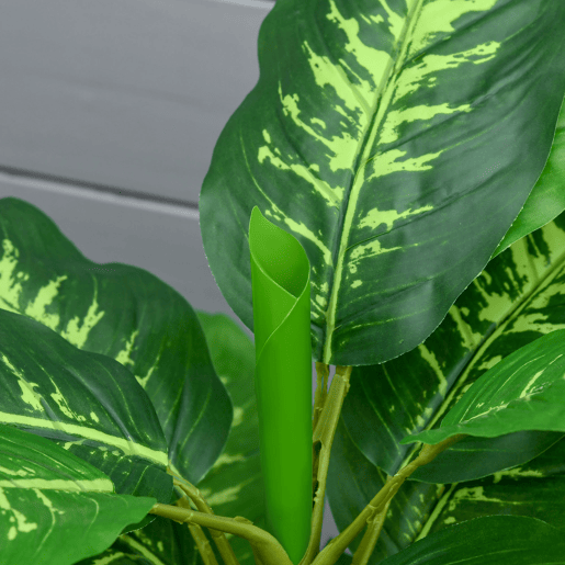 HOMCOM Conjunto de 2 Plantas Artificiais de 95 cm Aglaonemas com Vaso Plantas Sintéticas para Decoração de Casa Sala Escritório Verde