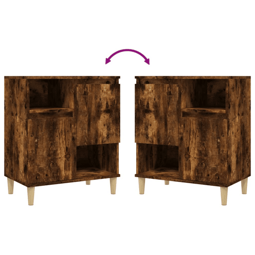 vidaXL Aparadores 3 pcs 60x35x70 cm derivados madeira carvalho fumado