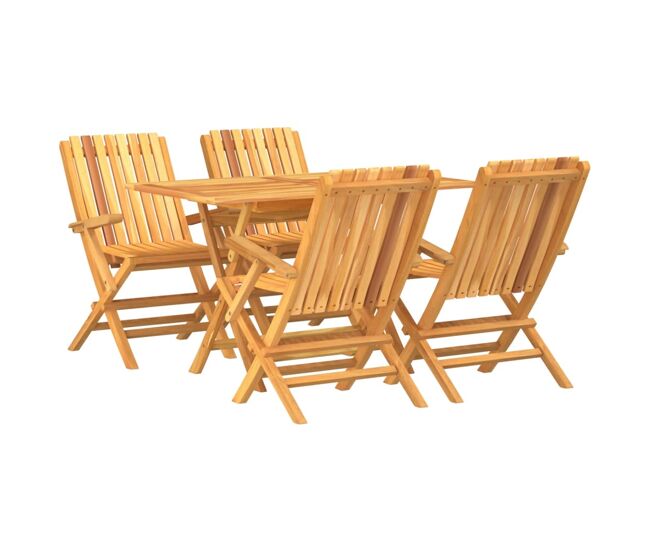 Juego de comedor para jardin 5 piezas madera maciza de teca