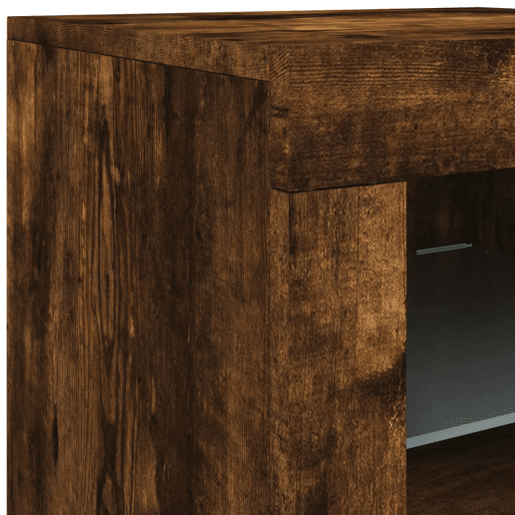 vidaXL Aparador com luzes LED 181,5x37x67 cm carvalho fumado