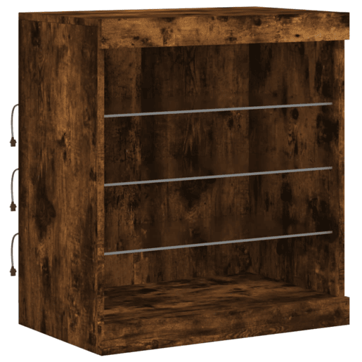 vidaXL Aparador com luzes LED 181,5x37x67 cm carvalho fumado
