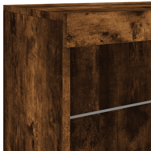 vidaXL Aparador com luzes LED 181,5x37x67 cm carvalho fumado