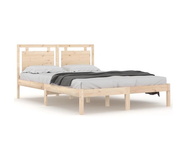 Estructura de cama de madera maciza de pino 120x200 cm