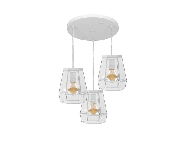 Plafon de techo metal color blanco serie guia 42cm