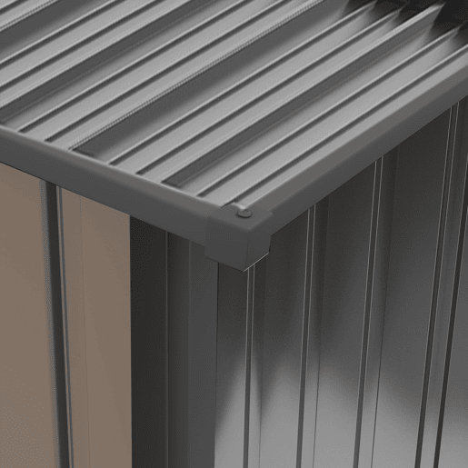 Outsunny Abrigo de Jardim 0,92 m² 100x103x160 cm Abrigo Exterior de Aço Galvanizado com Porta Fechadura e Teto Inclinado para Armazenamento de Ferramentas Marrom