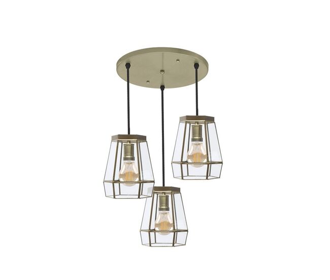 Plafon de techo metal color dorado serie guia 42cm