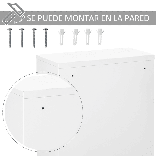 kleankin Armário Farmácia de Parede de Armário para Medicamentos de Metal com 3 Prateleiras de Armazenamento e Fechadura com 2 Chaves para Casa de Banho Cozinha 40x18x60cm Branco