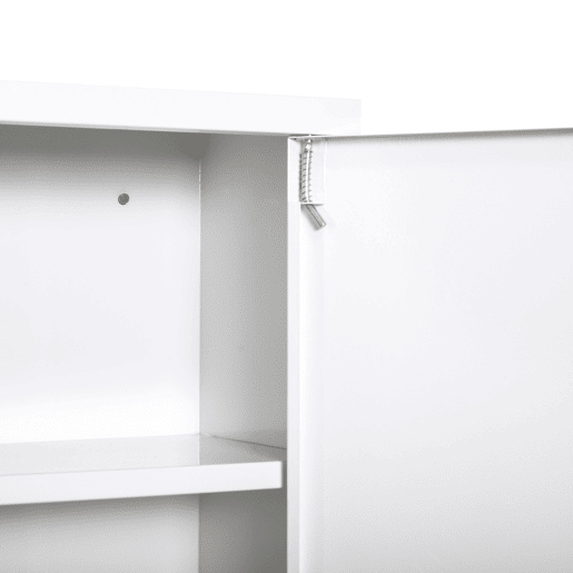 kleankin Armário Farmácia de Parede de Armário para Medicamentos de Metal com 3 Prateleiras de Armazenamento e Fechadura com 2 Chaves para Casa de Banho Cozinha 40x18x60cm Branco