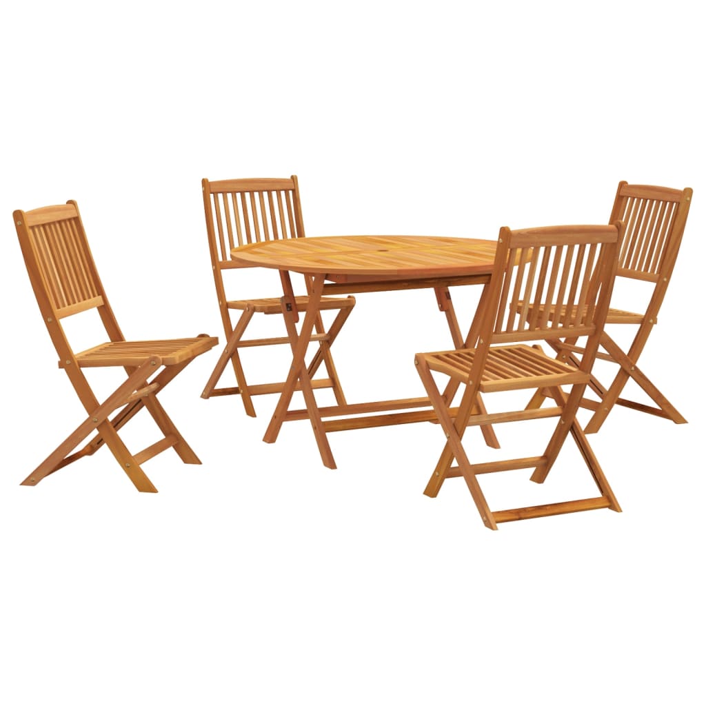Juego de comedor de jardin 5 piezas madera maciza de acacia
