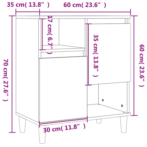 vidaXL Aparadores 2 pcs 60x35x70 cm derivados de madeira branco vidaXL Aparadores 2 pcs 60x35x70 cm derivados de madeira branco