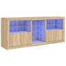 vidaXL Aparador com luzes LED 181,5x37x67 cm carvalho sonoma