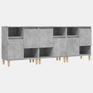 vidaXL Aparadores 3 pcs 60x35x70 cm derivados de madeira cinza cimento