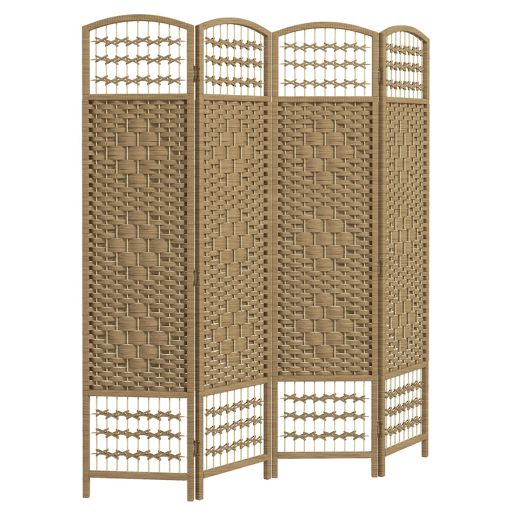 HOMCOM Biombo Dobrável de 4 Painéis, 160x170 cm, Separador de Ambientes em Corda de Papel, Estrutura de Madeira, Decoração para Quarto e Sala, Natural HOMCOM Biombo Dobrável de 4 Painéis, 160x170 cm, Separador de Ambientes em Corda de Papel, Estrutura de Madeira, Decoração para Quarto e Sala, Natural