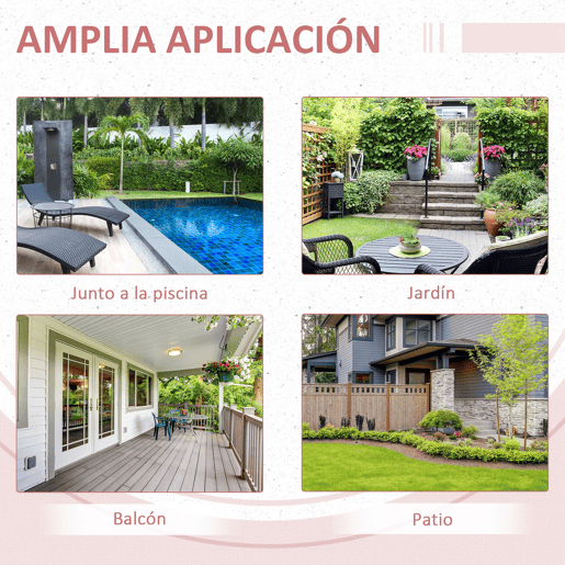 Outsunny Mesa de Jardim em Vime Sintético Mesa de Terraço Exterior Dobrável com Pés Cruzados e Estrutura de Aço para Pátio Varanda 40x40x40 cm Cinza