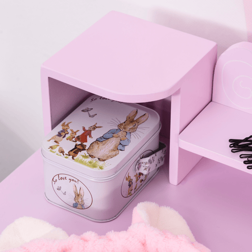 HOMCOM Penteadeira Infantil com Banco e Espelho Tipo Princesa Mesa de Maquilhagem de Madeira Rosa Brinquedo para Meninas 3+ Anos 60x34x93 cm