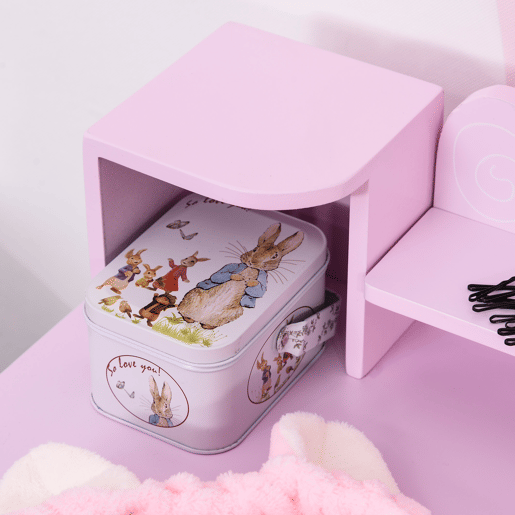 HOMCOM Penteadeira Infantil com Banco e Espelho Tipo Princesa Mesa de Maquilhagem de Madeira Rosa Brinquedo para Meninas 3+ Anos 60x34x93 cm
