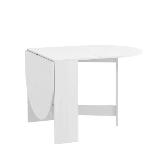 HOMCOM Mesa de Cozinha Dobrável Mesa de Jantar Dobrável Ovalada com Laterais Abatíveis Estilo Moderno 163x80x75 cm Branco