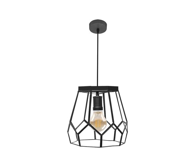 Lampara de techo metal color negro serie lente 25cm