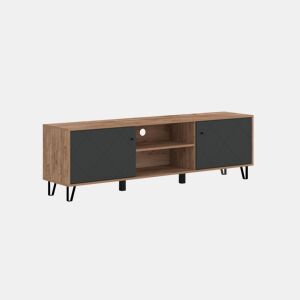 BILBAO TV-stand, novo estilo country. Dimensões: 55x183x40 cm. Com 4 prateleiras, 2 portas.