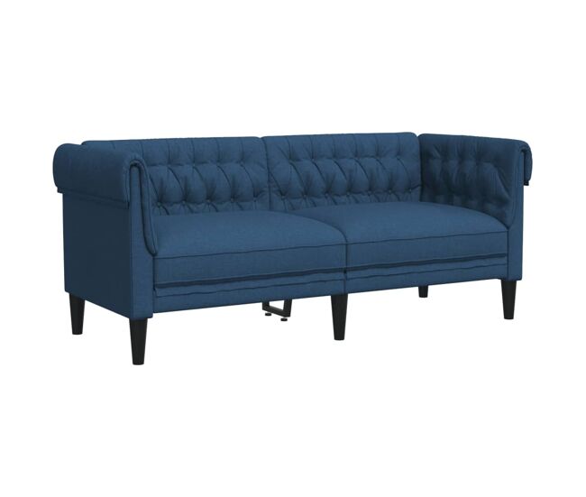 Vidaxl sofá chesterfield de 2 plazas tela azul