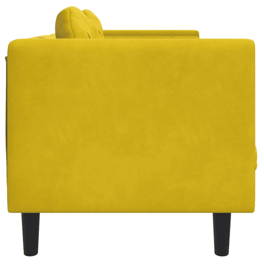 vidaXL Sofá com almofadões 2 lugares veludo amarelo vidaXL Sofá com almofadões 2 lugares veludo amarelo