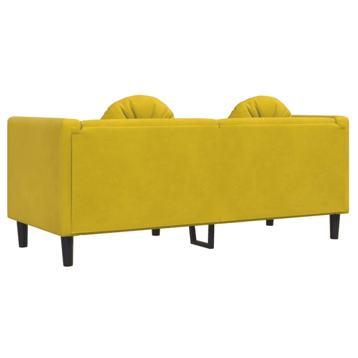 vidaXL Sofá com almofadões 2 lugares veludo amarelo vidaXL Sofá com almofadões 2 lugares veludo amarelo