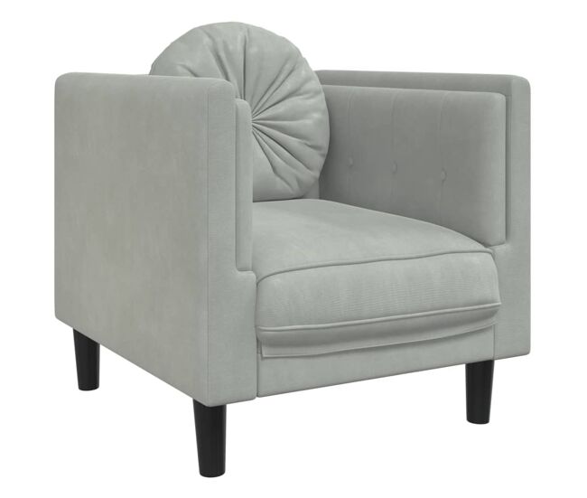 Vidaxl sillón con cojín terciopelo gris claro