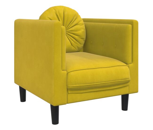 Vidaxl sillón con cojín terciopelo amarillo