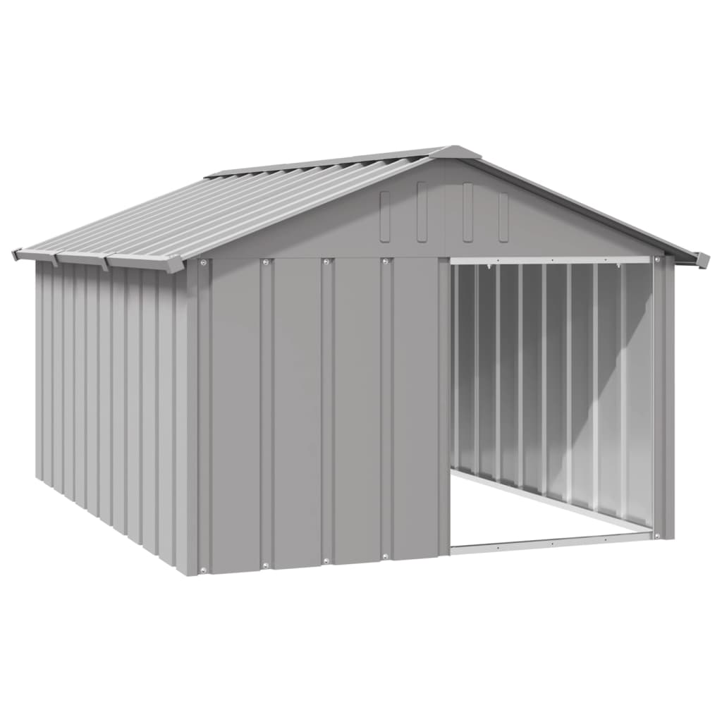Vidaxl casa para perros acero galvanizado gris 116,5x153x81,5 cm