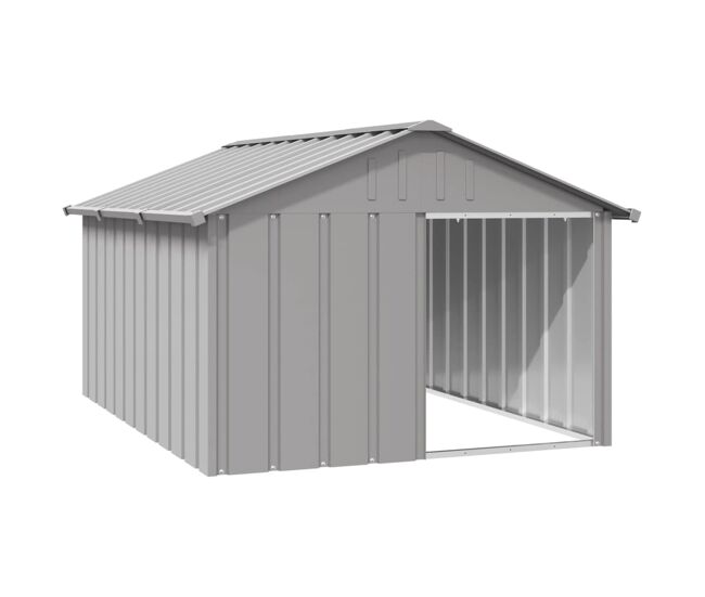 Vidaxl casa para perros acero galvanizado gris 116,5x153x81,5 cm