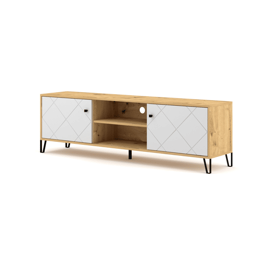 BILBAO TV-stand, novo estilo country. Dimensões: 55x183x40 cm. Com 4 prateleiras, 2 portas.