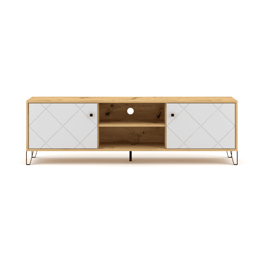BILBAO TV-stand, novo estilo country. Dimensões: 55x183x40 cm. Com 4 prateleiras, 2 portas.