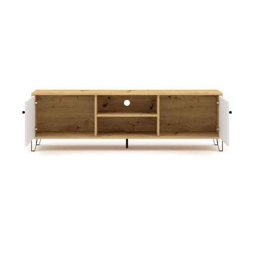 BILBAO TV-stand, novo estilo country. Dimensões: 55x183x40 cm. Com 4 prateleiras, 2 portas.