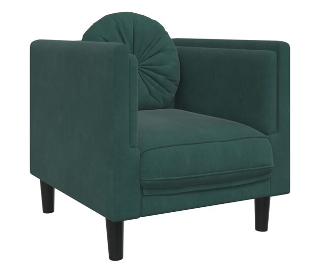 Vidaxl sillón con cojín terciopelo verde oscuro