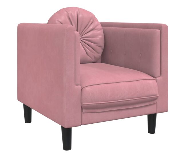 Vidaxl sillón con cojín terciopelo rosa