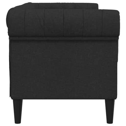 vidaXL Sofá chesterfield 2 lugares tecido preto vidaXL Sofá chesterfield 2 lugares tecido preto
