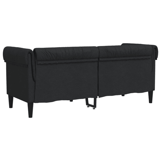 vidaXL Sofá chesterfield 2 lugares tecido preto vidaXL Sofá chesterfield 2 lugares tecido preto