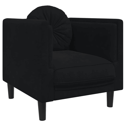 vidaXL Poltrona com almofadão veludo preto vidaXL Poltrona com almofadão veludo preto