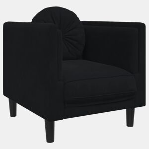 vidaXL Poltrona com almofadão veludo preto