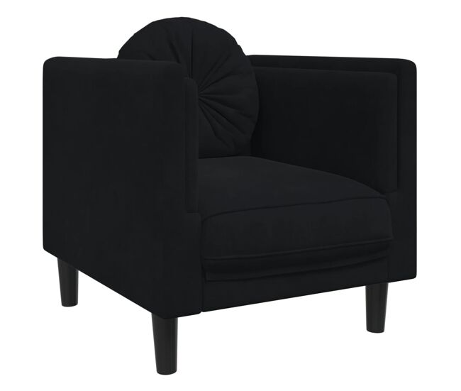 Vidaxl sillón con cojín terciopelo negro