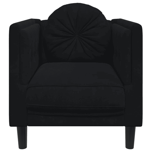 vidaXL Poltrona com almofadão veludo preto vidaXL Poltrona com almofadão veludo preto