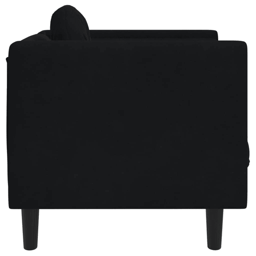 vidaXL Poltrona com almofadão veludo preto vidaXL Poltrona com almofadão veludo preto