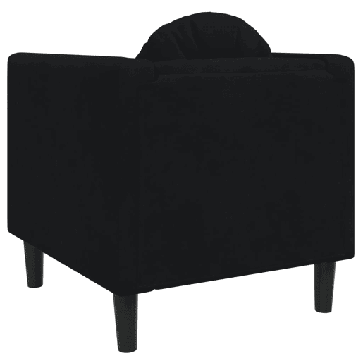 vidaXL Poltrona com almofadão veludo preto vidaXL Poltrona com almofadão veludo preto