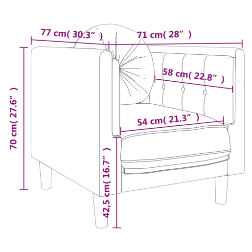 vidaXL Poltrona com almofadão veludo preto vidaXL Poltrona com almofadão veludo preto