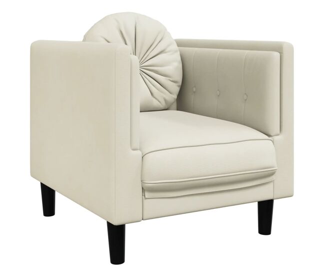 Vidaxl sillón con cojín terciopelo color crema